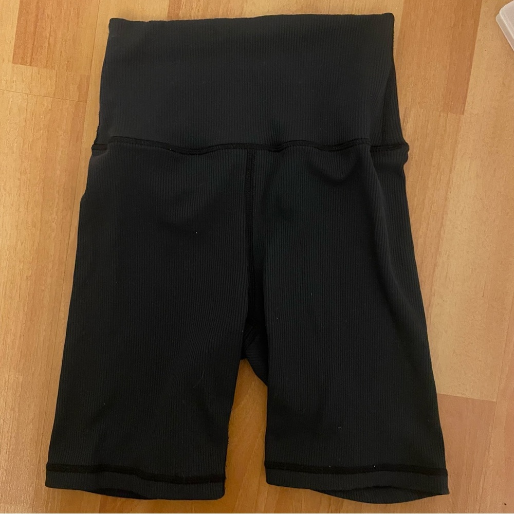 Aerie black ribbed biker shorts Size S